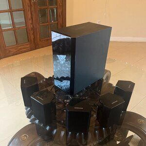 SET OF 5 SAMSUNG SPEAKER SYSTEM with Samsung PS-FW1-2 P Wired Subwoofer